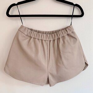 NWT French Lambskin Leather Shorts SPRWMN Elastic Waist Pull-On Designer Luxury